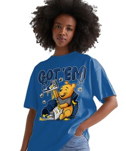 Winnie Pooh Got Em Shirt Match Jordan 1 High OG True Blue Shirt In Color Royal