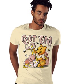 Winnie Pooh Got Em Shirt Match Jordan 1 OG Washed Pink Shirt In Color Nature