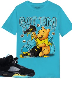 Winnie Pooh Got Em Shirt Match Jordan 5 Aqua Shirt In Color Turquoise