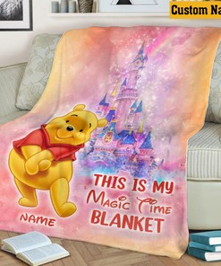 Winnie The Pooh Disney Sofa Blanket, WDW Blanket, Magic Kingdom Castle Cartoon Movie Blanket, Bedding Decor, Birthday Gift