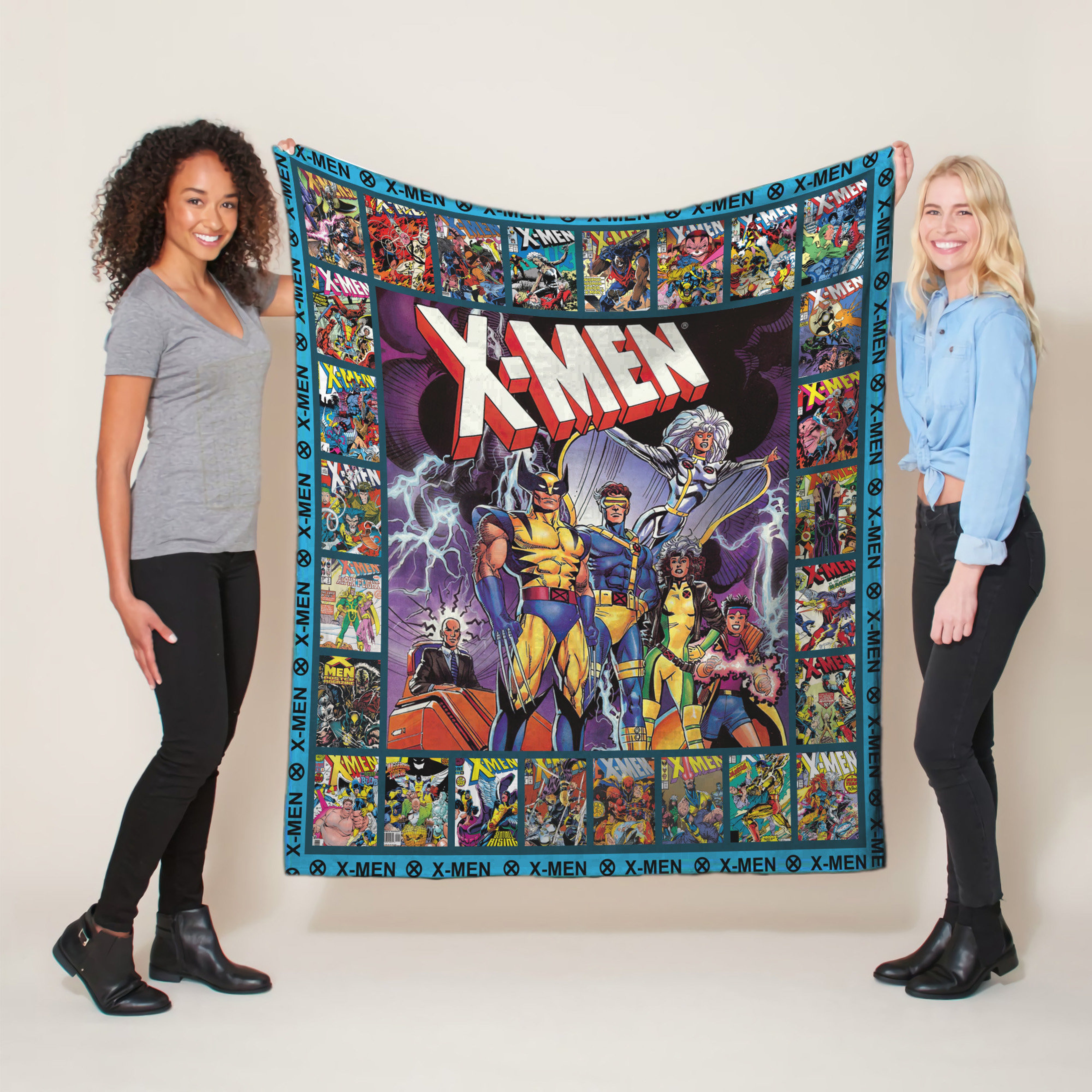 Xmen Blanket Quilt - Exquisite Cotton Quilting Fabric Bedding Set for X-Men Fans