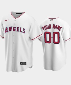 00 Custom White Los Angeles Angels Home Jersey