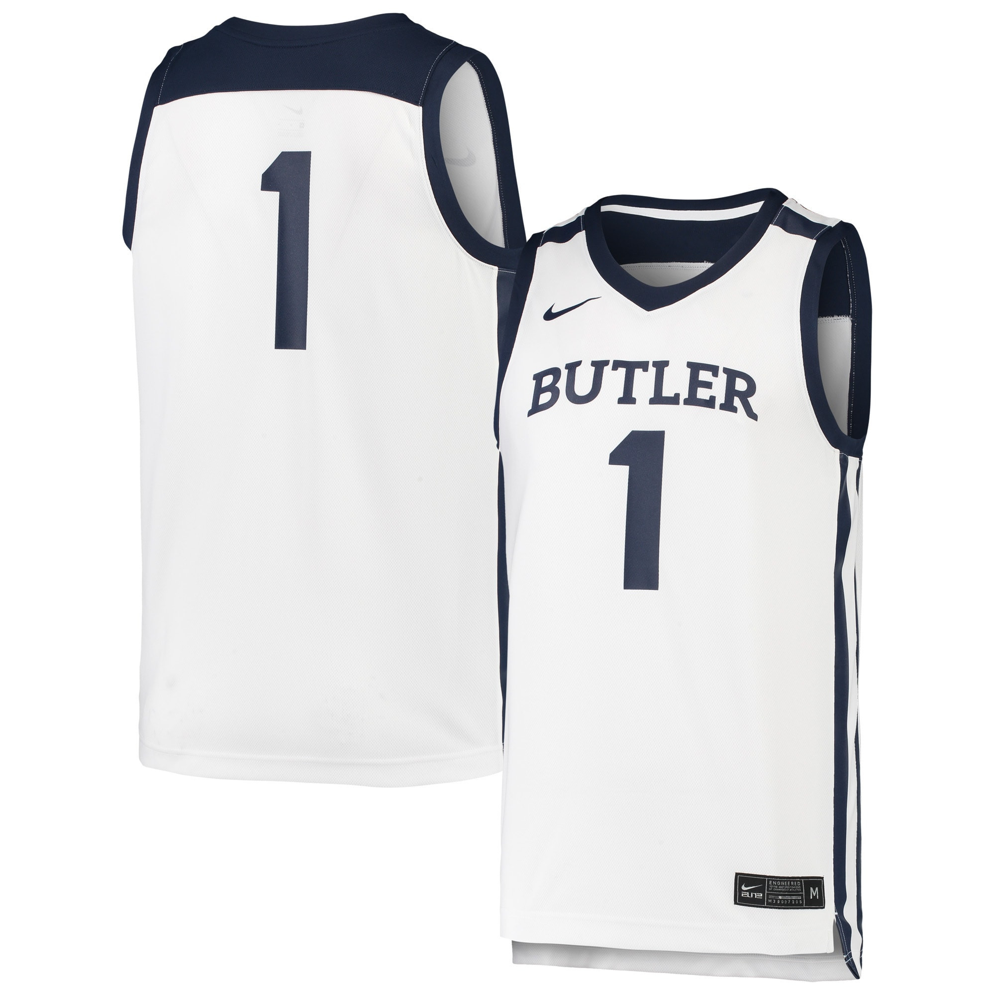 #1 Butler Bulldogs Team Replica Basketball Jersey - White Ncaa