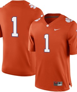 #1 Clemson Tigers Football Game Jersey - Orange Ncaa