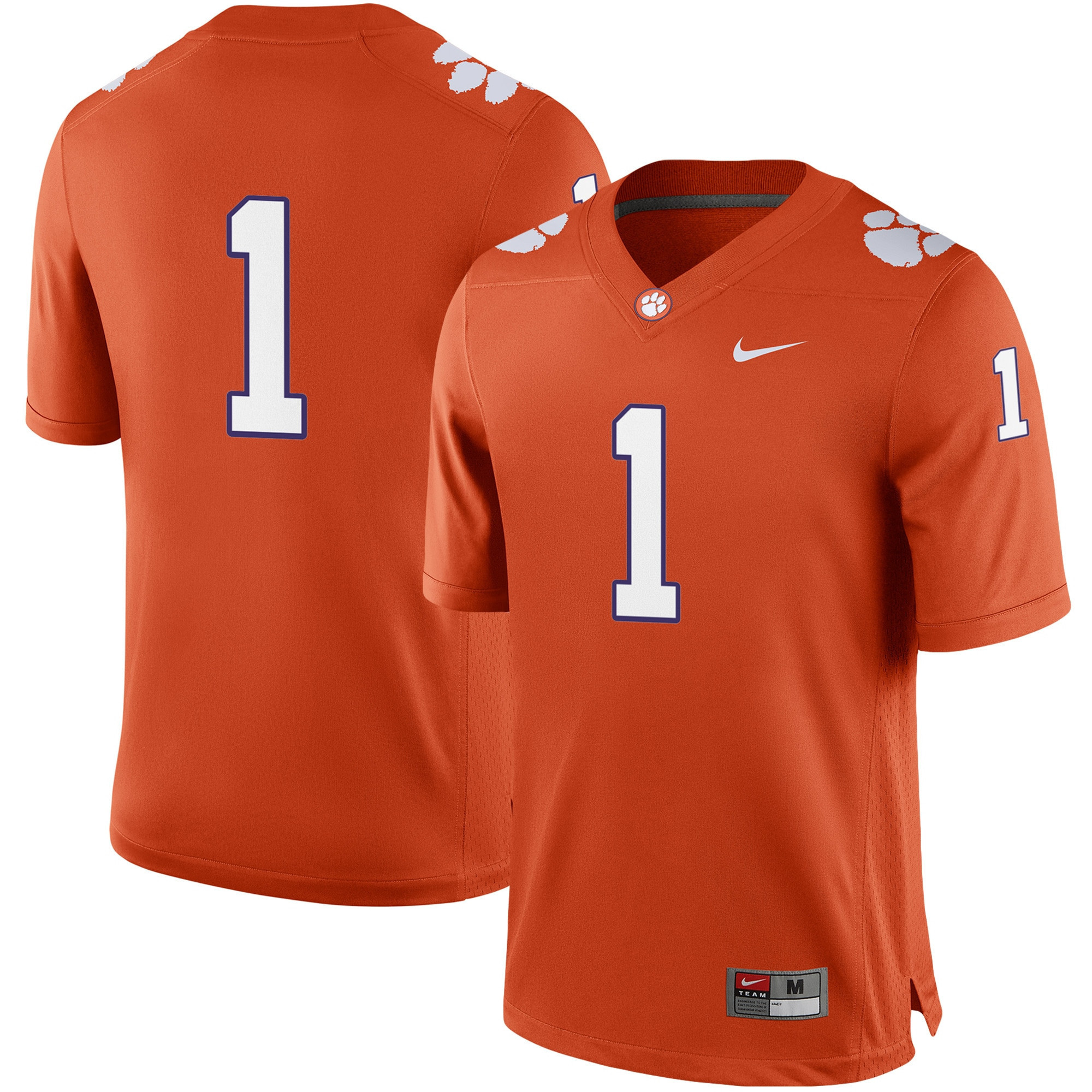 #1 Clemson Tigers Football Game Jersey - Orange Ncaa