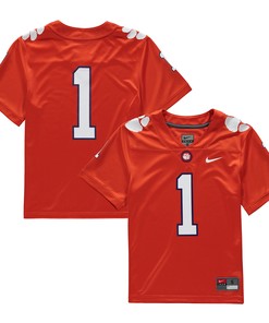 #1 Clemson Tigers Replica Football Jersey - Orange Ncaa