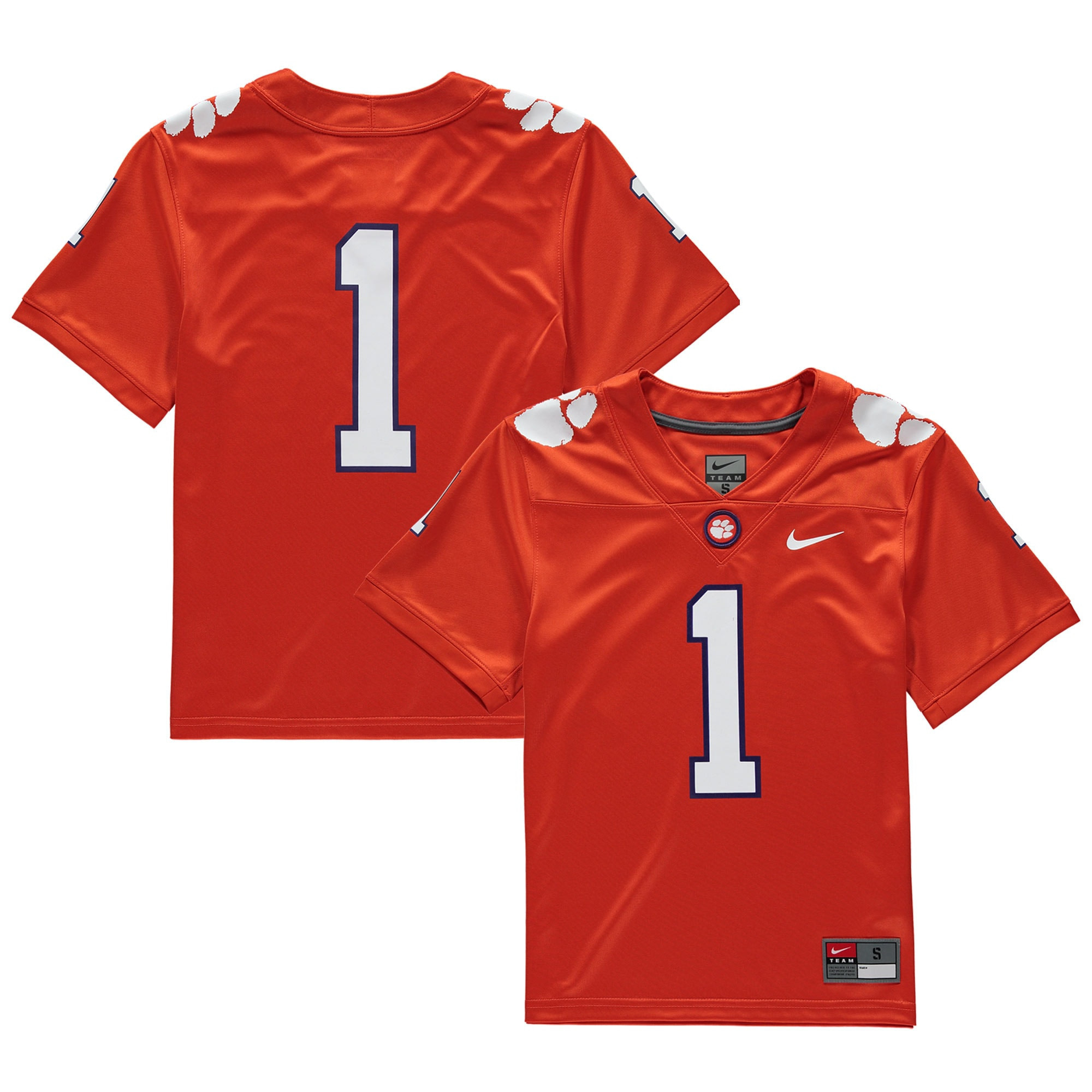 #1 Clemson Tigers Replica Football Jersey - Orange Ncaa