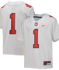 #1 Clemson Tigers Replica Football Jersey - White Ncaa