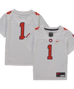 #1 Clemson Tigers Toddler Replica Football Jersey - White Ncaa