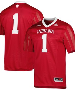 #1 Indiana Hoosiers Adidas Team Premier Football Jersey - Crimson Ncaa