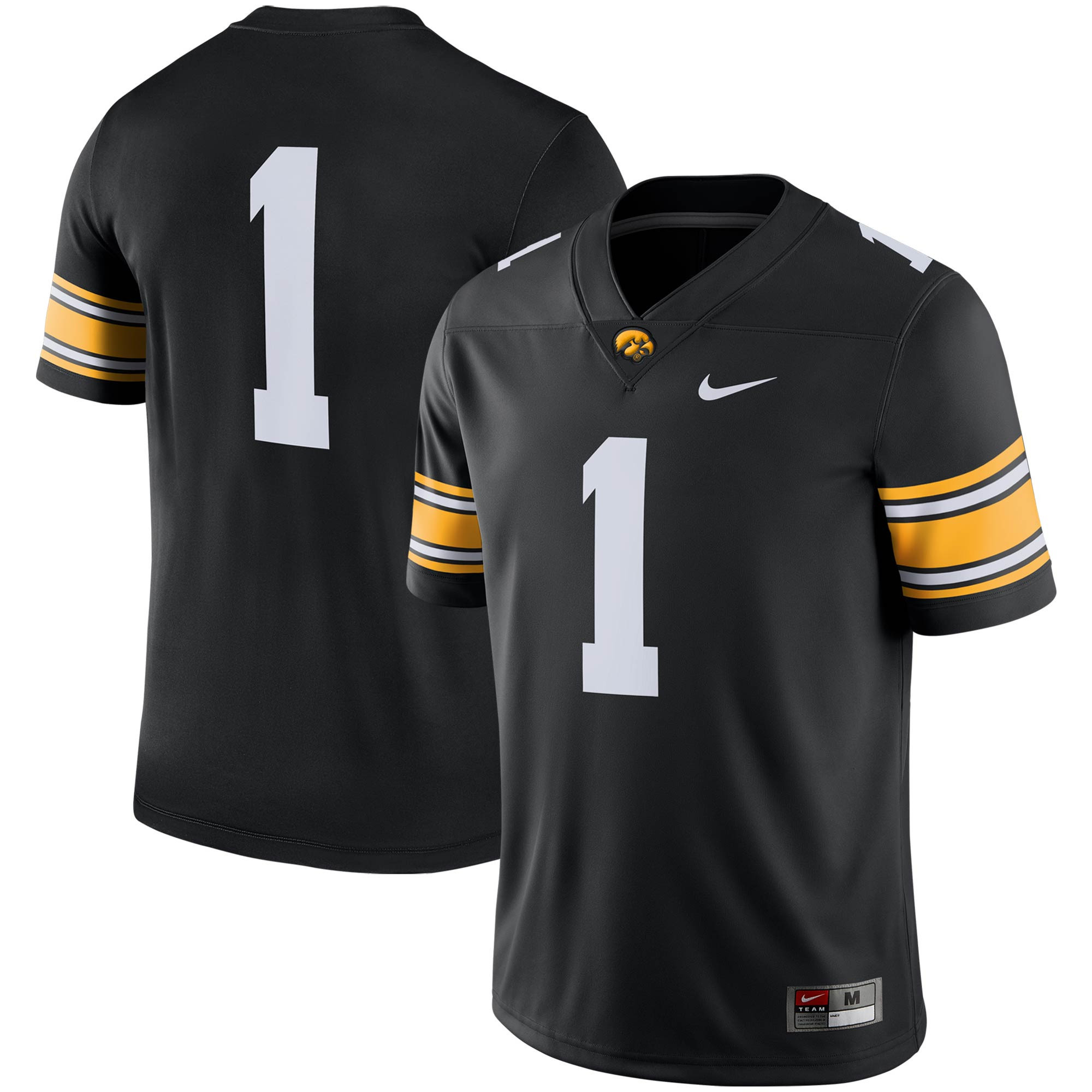 #1 Iowa Hawkeyes Team Game Jersey - Black Ncaa