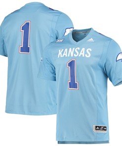 #1 Kansas Jayhawks Adidas Premier Strategy Jersey - Light Blue Ncaa