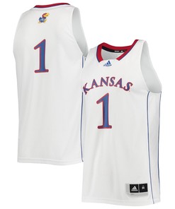 #1 Kansas Jayhawks Adidas Swingman Basketball Jersey - White Ncaa