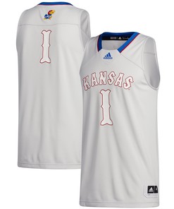 #1 Kansas Jayhawks Adidas Swingman Jersey - Gray Ncaa