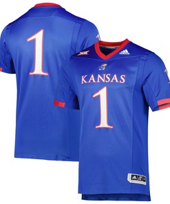 #1 Kansas Jayhawks Adidas Team Premier Football Jersey - Royal Ncaa
