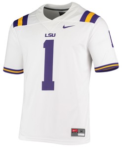 #1 LSU Tigers Game Men Jersey - White
