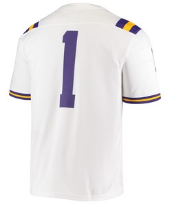 #1 LSU Tigers Game Men Jersey - White