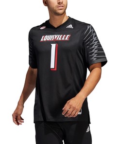 #1 Louisville Cardinals Adidas Team Premier Football Jersey - Black Ncaa