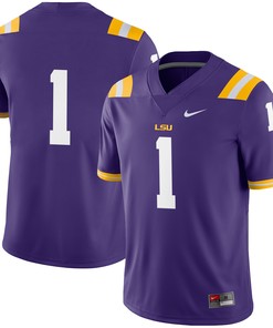 #1 Lsu Tigers Football Game Jersey - Purple Ncaa
