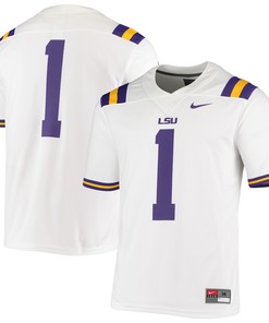 #1 Lsu Tigers Game Jersey - White Ncaa