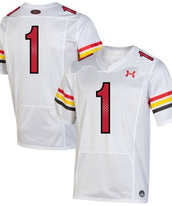 #1 Maryland Terrapins Under Armour Throwback Special Game Jersey - White Ncaa