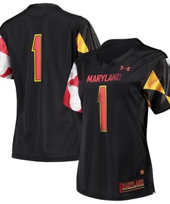 #1 Maryland Terrapins Under Armour Womens Finished Replica Jersey - Black Ncaa