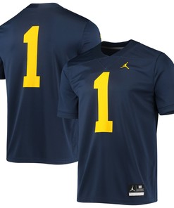 #1 Michigan Wolverines Jordan Brand Game Jersey - Navy Ncaa