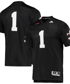 #1 Nebraska Huskers Adidas Premier Strategy Jersey - Black Ncaa