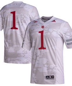 #1 Nebraska Huskers Adidas Premier Strategy Jersey - White Ncaa