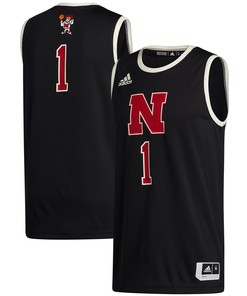 #1 Nebraska Huskers Adidas Swingman Jersey - Black Ncaa
