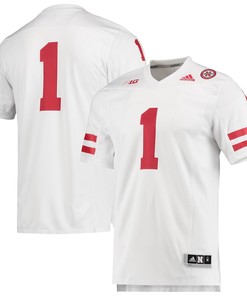 #1 Nebraska Huskers Adidas Team Premier Football Jersey - White Ncaa