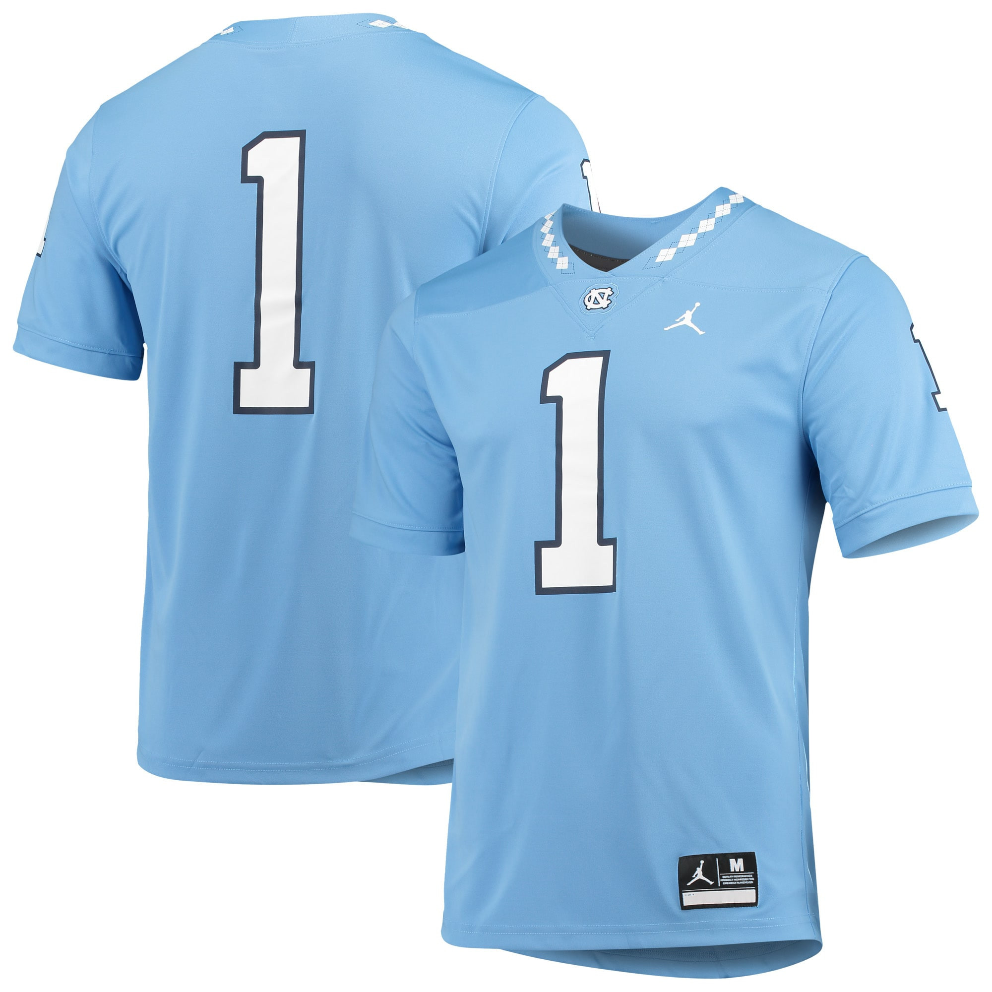 #1 North Carolina Tar Heels Jordan Brand Game Jersey - Carolina Blue Ncaa