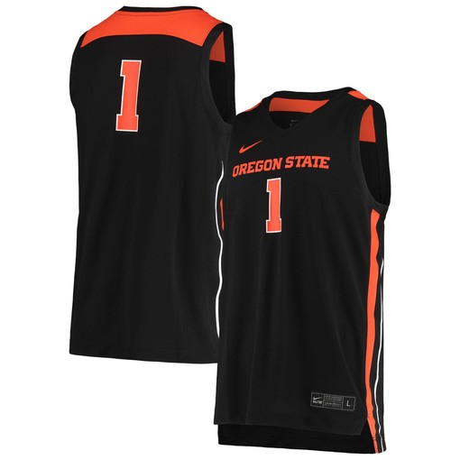 #1 Oregon State Beavers Unisex Replica Basketball Jersey - Black Ncaa