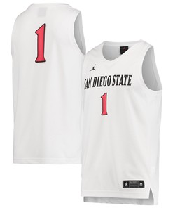 #1 San Diego State Aztecs Jordan Brand Replica Team Basketball Jersey - White Ncaa