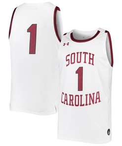 #1 South Carolina Gamecocks Under Armour College Replica Basketball Jersey - White Ncaa