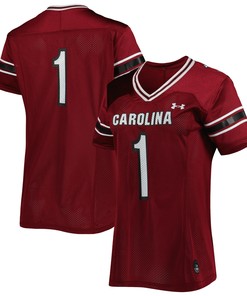 #1 South Carolina Gamecocks Under Armour Womens Finished Replica Football Jersey - Garnet Ncaa