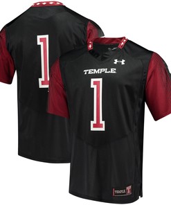 #1 Temple Owls Under Armour Replica Football Jersey - Black Ncaa