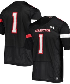 #1 Texas Tech Red Raiders Under Armour Team Premier Football Jersey - Black Ncaa