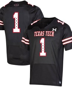 #1 Texas Tech Red Raiders Under Armour Throwback Special Game Jersey - Black Ncaa