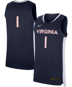 #1 Virginia Cavaliers Replica Basketball Jersey - Navy Ncaa