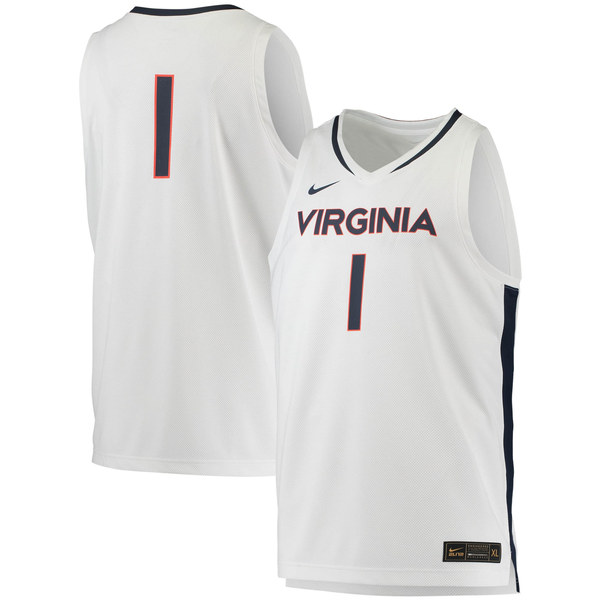 #1 Virginia Cavaliers Replica Basketball Jersey - White Ncaa