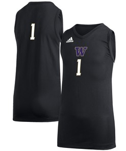 #1 Washington Huskies Adidas Game Jersey - Black Ncaa