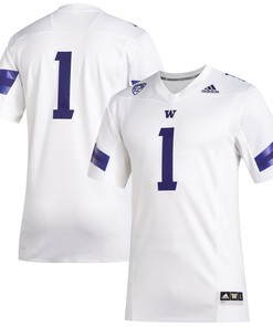 #1 Washington Huskies Adidas Premier Football Jersey - White Ncaa