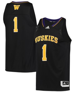 #1 Washington Huskies Adidas Reverse Retro Jersey - Black Ncaa