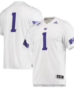#1 Washington Huskies Adidas Team Premier Football Jersey - White Ncaa