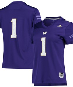 #1 Washington Huskies Adidas Womens Team Replica Football Jersey - Purple Ncaa
