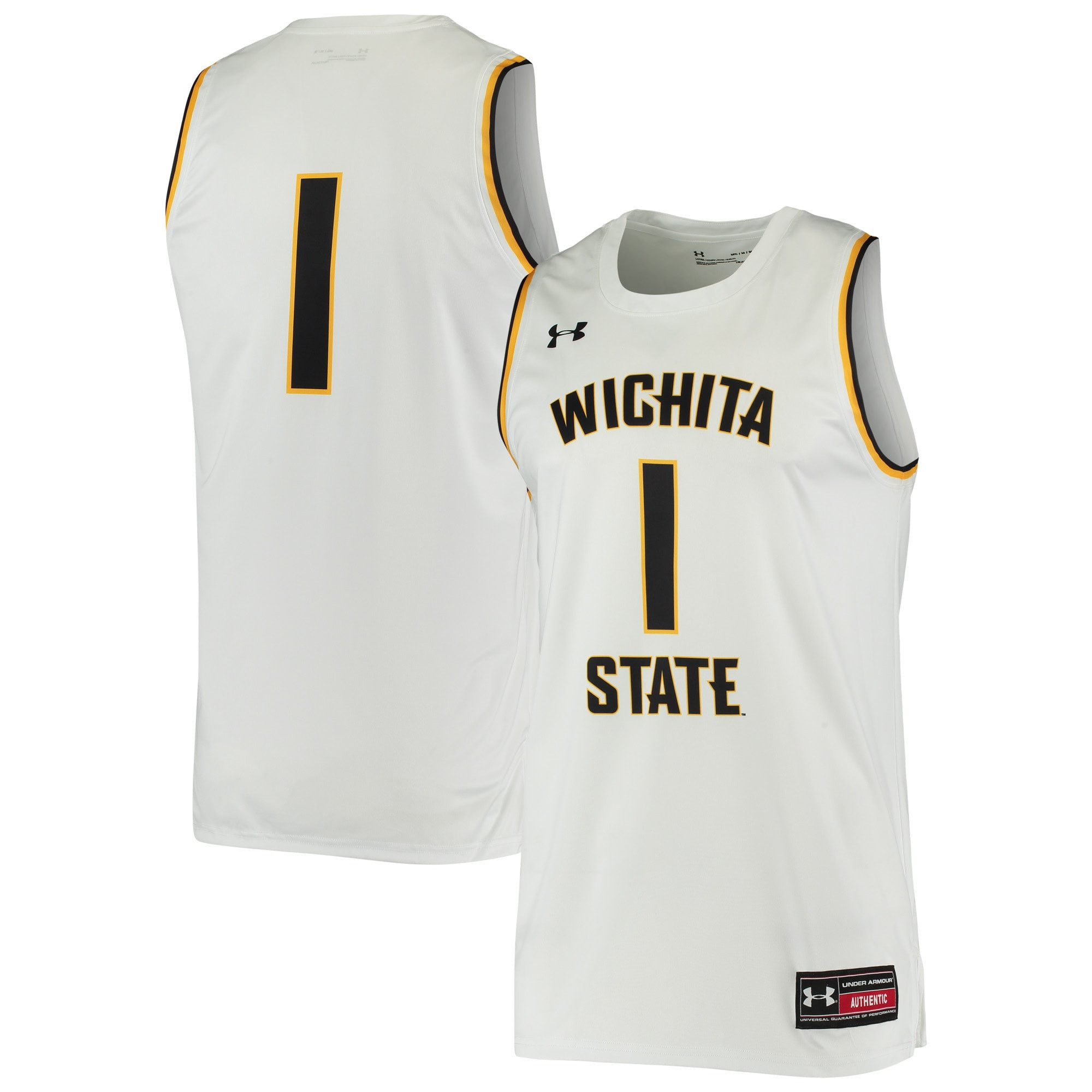#1 Wichita State Shockers Under Armour Replica Basketball Jersey - White Ncaa