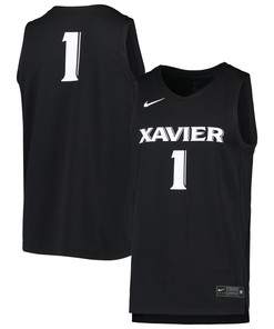 #1 Xavier Musketeers Team Replica Basketball Jersey - Black Ncaa