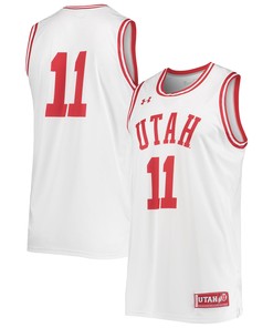 #11 Utah Utes Under Armour Replica Basketball Jersey - White Ncaa