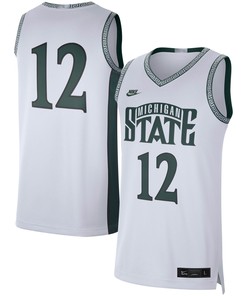 #12 Michigan State Spartans Limited Retro Basketball Jersey - White Ncaa